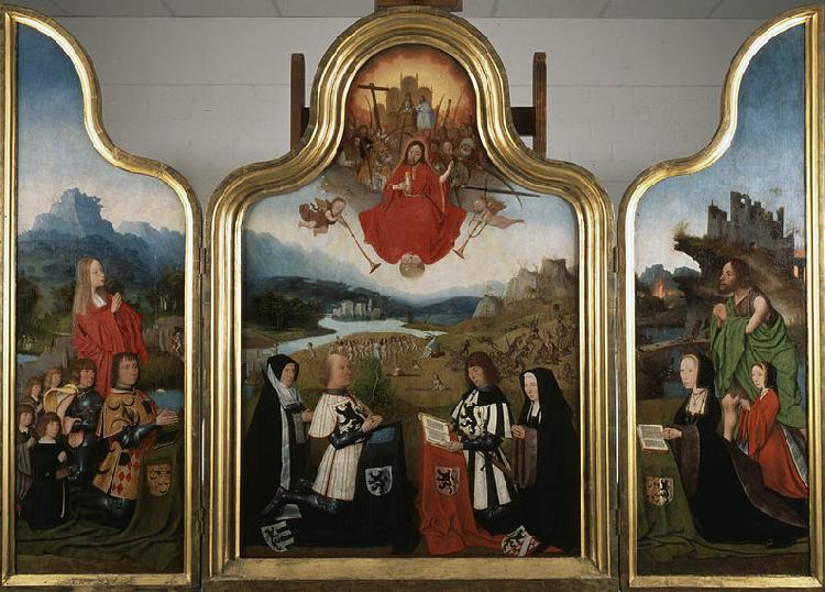 Jan Mostaert Triptych with the last judgment and donors oil painting picture